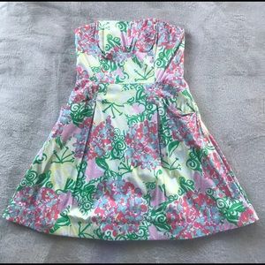 Lilly Pulitzer Sz 8 Blossom Strapless Dress Floral